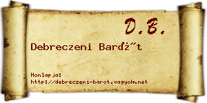Debreczeni Barót névjegykártya